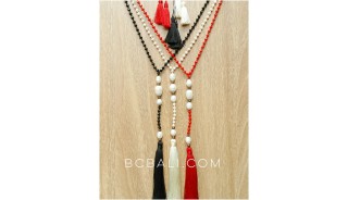 beads stone necklaces tassels fashion with fresh water pearl