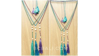 beads stone necklaces tassels fashion with fresh pearls