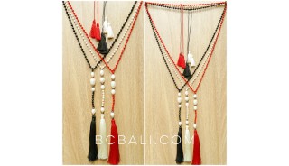 beads stone necklaces tassels fashion with fresh water pearl