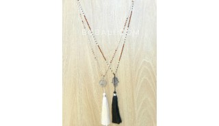 charming beads necklace multi color tassel crystal