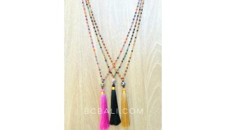 crystal beads handmade tassels multi color glass