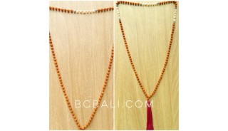 mala wooden beads tassels necklaces with pearl 