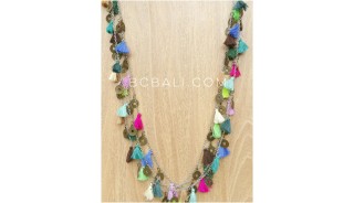 mix color tassels necklace multi strand charms