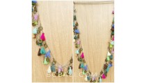 mix color tassels necklace multi strand charms