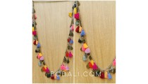 mix color tassels necklaces multi seed charms