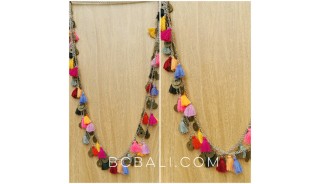 mix color tassels necklaces multi seed charms