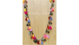 mix color tassels necklaces multi seed charms