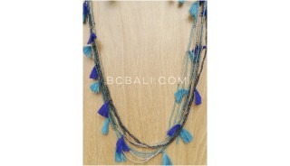 multi strand seed beading tassels necklaces charms