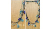 multi strand seed beading tassels necklaces charms