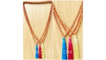 organic mala beads necklaces tassels yoga bali