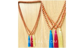 organic mala beads necklaces tassels yoga bali