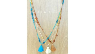 small beads stopper with shells necklaces tassels bali