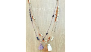 small beads stopper with shells necklaces tassels