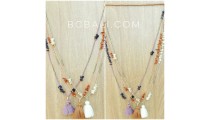 small beads stopper with shells necklaces tassels