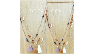 small beads stopper with shells necklaces tassels