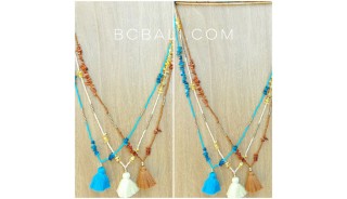 small beads stopper with shells necklaces tassels bali