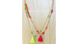 tassels necklaces beads shells small design