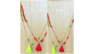 tassels necklaces beads shells small design