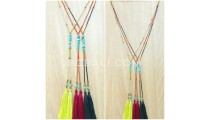 turquoise beads tassels necklace pendant 3color