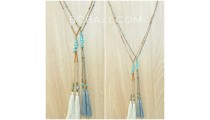 two color new designs necklaces tassels turquoise