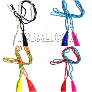 beads stone necklaces tassels long strand pendant