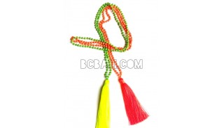 pyrus beads stone necklaces tassels long pendant