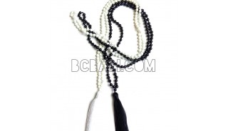 beads stone necklaces tassels long strand pendant