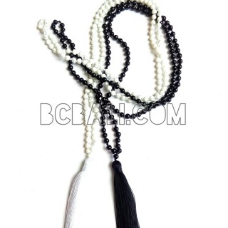 beads stone necklaces tassels long strand pendant