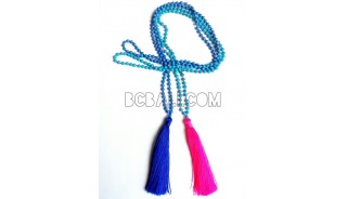 beads stone necklaces tassels long strand pendant