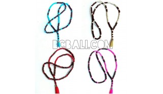mix alot long tassel necklaces bead wooden