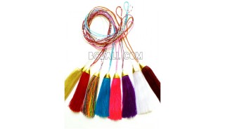 mix color tassel necklaces golden chrome pendant