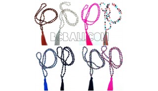 tassel necklaces beads crystal pendant