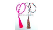 crystal beads necklaces pendant tassel two color