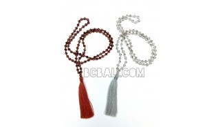 tassel necklaces beading crystal pendant bali