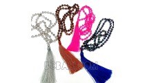 tassel necklaces beads crystal pendant long