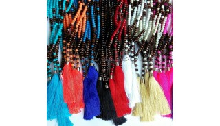 mix alot long tassel necklaces bead wooden