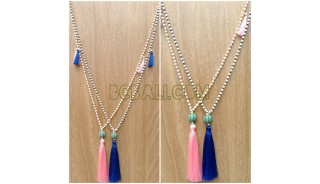 bali beads tassel necklaces pendant single