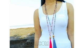 budha chrome necklaces tassels crystal beads