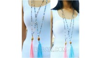 budha tassels chrome necklaces pendant crystal 