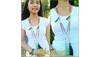 fashion handmade necklaces tassel genetri bead