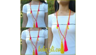 fashion necklace bead tassel triple charming bali
