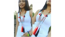 mala beads tassels necklace handmade bali