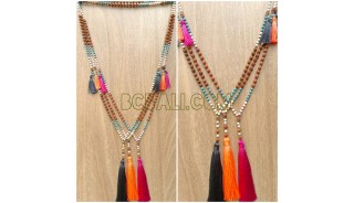mala beads tassels necklace handmade bali