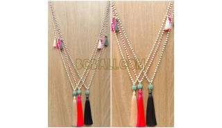 necklaces tassels pendant long seed beads phyrus