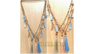 tassels necklaces beads wooden sabo organic 