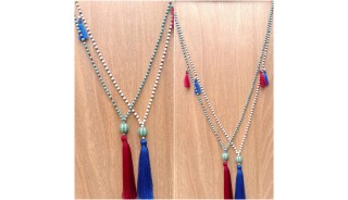 triple tassels necklaces pendant beads pyrus