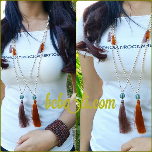 two color tassels single pendant beads long strand two color tassels single pendant beads long