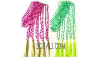 crystal bead necklaces tassels mono color long