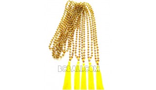 crystal beaded necklace tassel mono color