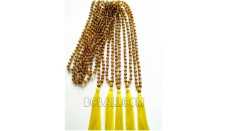 crystal beaded necklace tassel mono color